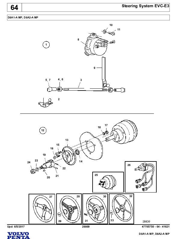 Volvo Penta Marine Disel Engines D8A1A MP, D8A2A MP Parts Catalog